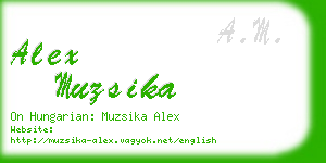 alex muzsika business card